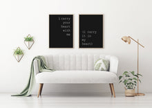 Load image into Gallery viewer, E.E. Cummings I carry your heart (I carry it in my heart) dorm decor Art Print Home Decor love poem UNFRAMED