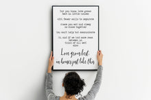 Load image into Gallery viewer, Love grows best in little houses Home decor Wall art Bedroom decor Unframed rustic home decor UNFRAMED