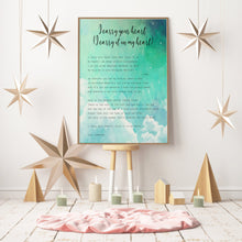 Load image into Gallery viewer, E.E. Cummings Poem I carry your heart (I carry it in my heart) Art Print Home Decor poetry wall art UNFRAMED