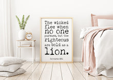 Load image into Gallery viewer, Bible verse wall art - Proverbs 28 :1 - Scripture wall art