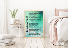 Load image into Gallery viewer, Ecclesiastes 9:7-10 Print - Bible verse - Go thy way, eat thy bread with joy - for Home, typography inspirational scripture print UNFRAMED
