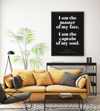 Load image into Gallery viewer, Invictus poem William Ernest Henley I am the master of my fate... captain of my soul - Unframed print