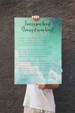 Load image into Gallery viewer, E.E. Cummings Poem I carry your heart (I carry it in my heart) Art Print Home Decor poetry wall art UNFRAMED