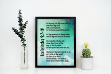 Load image into Gallery viewer, Ecclesiastes 9:7-10 Print - Bible verse - Go thy way, eat thy bread with joy - for Home, typography inspirational scripture print UNFRAMED