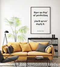 Load image into Gallery viewer, Salvador Dalí Print - Have no fear of perfection - you'll never reach it - Dali poster print - Artist Quote UNFRAMED