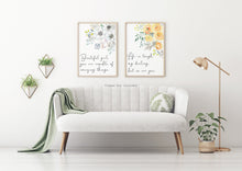 Load image into Gallery viewer, Set of 2 Prints - Life is tough but so are you & Beautiful girl UNFRAMED Inspirational nursery prints, Watercolor flowers print
