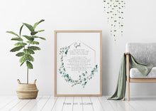 Load image into Gallery viewer, Serenity Prayer Print - Reinhold Niebuhr - sobriety gift Alcoholics Anonymous twelve step recovery - Full Prayer- VERSION 2 - Unframed