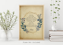 Load image into Gallery viewer, Hail Mary Prayer Print - Hail Mary Full of Grace - Unframed Prayer Print - Catholic Prayer UNFRAMED