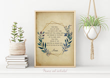 Load image into Gallery viewer, Hail Mary Prayer Print - Hail Mary Full of Grace - Unframed Prayer Print - Catholic Prayer UNFRAMED