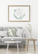 Load image into Gallery viewer, Serenity Prayer Print - Reinhold Niebuhr - sobriety gift Alcoholics Anonymous twelve step recovery - Full Prayer- VERSION 2 - Landscape