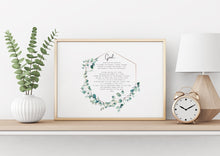 Load image into Gallery viewer, Serenity Prayer Print - Reinhold Niebuhr - sobriety gift Alcoholics Anonymous twelve step recovery - Full Prayer- VERSION 2 - Landscape