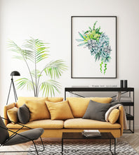 Load image into Gallery viewer, Watercolor Succulent print - Succulent Painting Poster Print - Bedroom decor Physical Print Without Frame