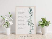 Load image into Gallery viewer, Lord's Prayer Print - Our Father Prayer - Unframed Prayer Print - Catholic Prayer - Eucalyptus Watercolor UNFRAMED