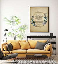 Load image into Gallery viewer, Walt Whitman Quote - Happiness, not in another place but this place - poetry print literary wall art print UNFRAMED