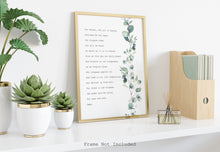 Load image into Gallery viewer, Lord's Prayer Print - Our Father Prayer - Unframed Prayer Print - Catholic Prayer - Eucalyptus Watercolor UNFRAMED