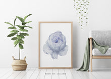 Load image into Gallery viewer, Watercolor Flower print - blue flower painting poster Bedroom decor - watercolor poster UNFRAMED