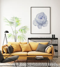Load image into Gallery viewer, Watercolor Flower print - blue flower painting poster Bedroom decor - watercolor poster UNFRAMED