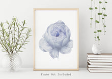 Load image into Gallery viewer, Watercolor Flower print - blue flower painting poster Bedroom decor - watercolor poster UNFRAMED