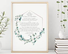 Load image into Gallery viewer, E.E. Cummings Poem I carry your heart (I carry it in my heart) Art Print Home Decor poetry wall art