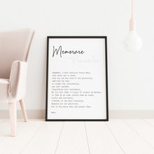 Load image into Gallery viewer, Memorare Prayer Print - Remember prayer - Framed Prayer Print - Catholic Prayer - Christian wall art - Framed and unframed versions
