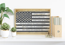 Load image into Gallery viewer, Pledge of Allegiance Wall Art - Patriotic Home Wall Decor - UNFRAMED - American Flag Art