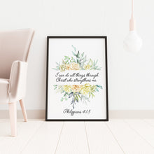 Load image into Gallery viewer, Philippians 4:13 - Scripture wall art - I can do all things through Christ - Bible Verse Wall art - Christian wall art