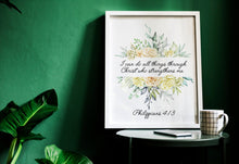 Load image into Gallery viewer, Philippians 4:13 - Scripture wall art - I can do all things through Christ - Bible Verse Wall art - Christian wall art