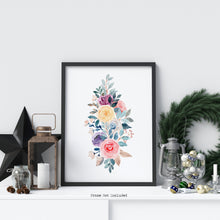Load image into Gallery viewer, Watercolor Wildflower Bouquet print - Wild Roses painting poster Bedroom decor - Colorful wall art illustration UNFRAMED