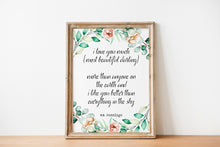 Load image into Gallery viewer, e.e. cummings quote - i love you much(most beautiful darling) Art Print Home Decor poetry wall art UNFRAMED