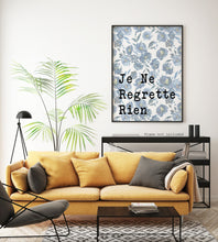 Load image into Gallery viewer, Edith Piaf Lyrics Je Ne Regrette Rien - French home decor - French lrics