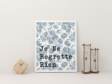Load image into Gallery viewer, Edith Piaf Lyrics Je Ne Regrette Rien - French home decor - French lrics