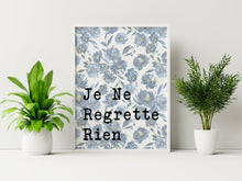 Load image into Gallery viewer, Edith Piaf Lyrics Je Ne Regrette Rien - French home decor - French lrics