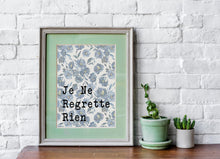 Load image into Gallery viewer, Edith Piaf Lyrics Je Ne Regrette Rien - French home decor - French lrics