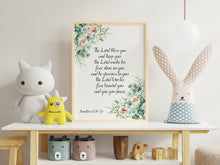 Load image into Gallery viewer, Numbers 6:24-26 - The Lord Bless You - prayer print - Scripture wall art - christian wall art UNFRAMED - May the Lord - Bible verse print