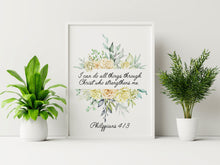 Load image into Gallery viewer, Philippians 4:13 - Scripture wall art - I can do all things through Christ - Bible Verse Wall art - Christian wall art
