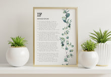 Load image into Gallery viewer, IF Rudyard Kipling Poem - Watercolor Eucalyptus Print - UNFRAMED - IF Poem