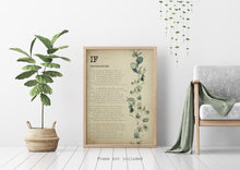 Load image into Gallery viewer, IF Rudyard Kipling Poem - Watercolor Eucalyptus Print - UNFRAMED - IF Poem