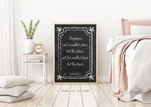Load image into Gallery viewer, Walt Whitman Quote - Happiness, not in another place but this place - poetry print literary wall art print UNFRAMED - Chalkboard style