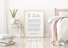 Load image into Gallery viewer, The Panther- Rainer Maria Rilke Poem - Poem Art Print - UNFRAMED