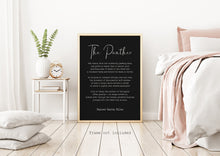 Load image into Gallery viewer, The Panther- Rainer Maria Rilke Poem - Poem Art Print - UNFRAMED