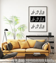 Load image into Gallery viewer, LOVE - ASL Wall Art - American Sign Language print - UNFRAMED Wall art