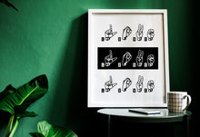 Load image into Gallery viewer, LOVE - ASL Wall Art - American Sign Language print - UNFRAMED Wall art