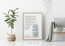 Load image into Gallery viewer, Jane Austen Reading Quote from Pride and Prejudice - I declare after all there is no enjoyment like reading! - Reading Nook Decor