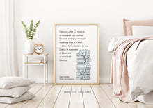 Load image into Gallery viewer, Jane Austen Reading Quote from Pride and Prejudice - I declare after all there is no enjoyment like reading! - Reading Nook Decor