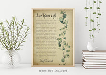 Load image into Gallery viewer, Live Your Life by Chief Tecumseh Native American Poetry Poster Print, Physical Print Without Frame