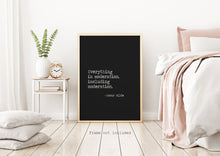 Load image into Gallery viewer, Oscar Wilde Print - Everything in moderation, including moderation - Unframed inspirational print for Home, Inspirational Wilde quote