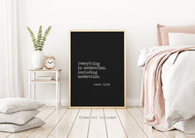 Load image into Gallery viewer, Oscar Wilde Print - Everything in moderation, including moderation - Unframed inspirational print for Home, Inspirational Wilde quote