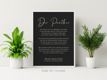 Load image into Gallery viewer, Der Panther - Gedicht Rainer Maria Rilke - German Poem Art Print - UNFRAMED - Rilke Gedicht Deutsch