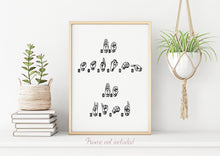 Load image into Gallery viewer, Be Strong Be Kind - ASL Wall Art - American Sign Language print - UNFRAMED Wall art