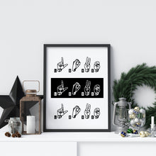 Load image into Gallery viewer, LOVE - ASL Wall Art - American Sign Language print - UNFRAMED Wall art